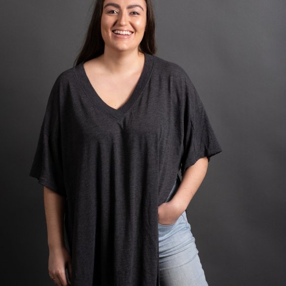 Grey Oversized Tee by Free People - Picture 7 of 9